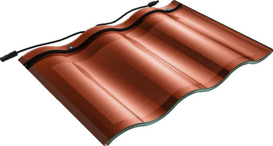 CIGS CELLS 18W 25w 直角型 BIPV 太陽光ガラスタイル 天気防護 黒色太陽光タイル CE認証