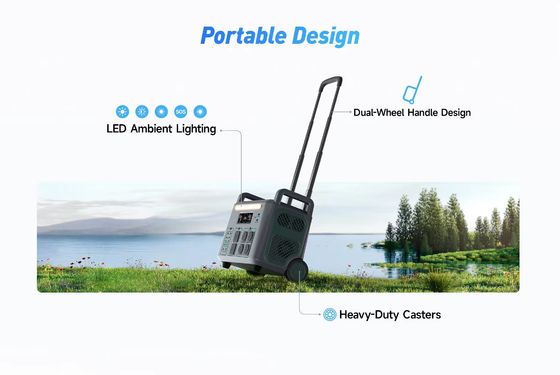 ATZ 3600W ポータブル電源局 EU 多重ACとDC出力 230VAC 双輪ハンドル設計