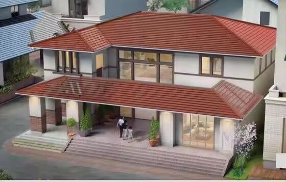 長尺度赤/緑色単結晶太陽光屋根タイル - 86W 高功率カラーPV,154W/m2,美学的で効率的です